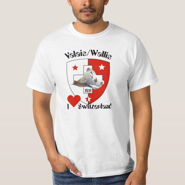 Camiseta Valais / Wallis Schweiz-Suisse T-Shirt (Frente)