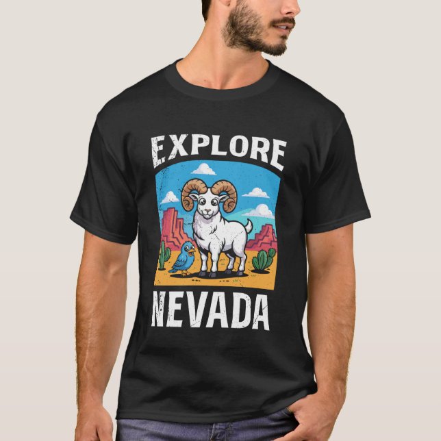 Camiseta Vale da Morte EXPLORE NEVADA Califórnia Divertido  (Frente)