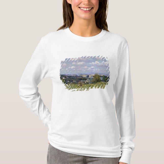 Camiseta Vale de Alfred Sisley | do Seine na Rua-Nuvem (Frente)