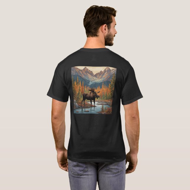 Camiseta Vale do alce de montanha (Parte Traseira Completa)