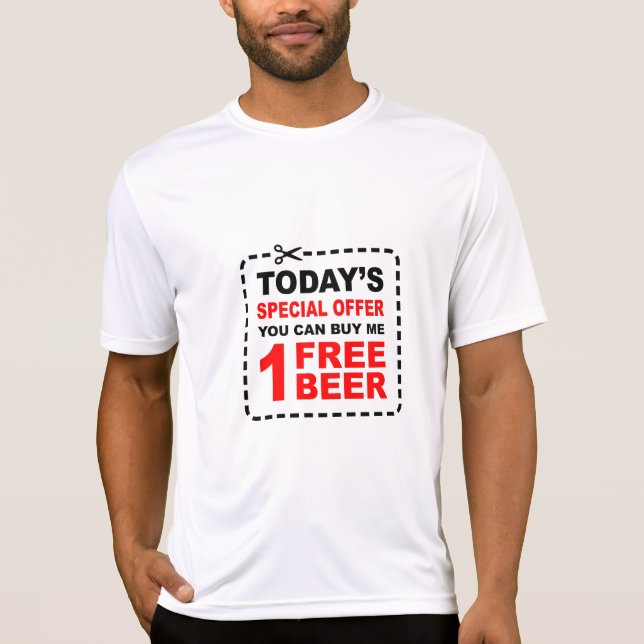 Camiseta Vale livre da oferta especial da cerveja (Frente)