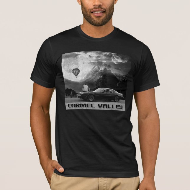 Camiseta Vale Vacay de Carmel com balão! (Impressão de B&W) (Frente)