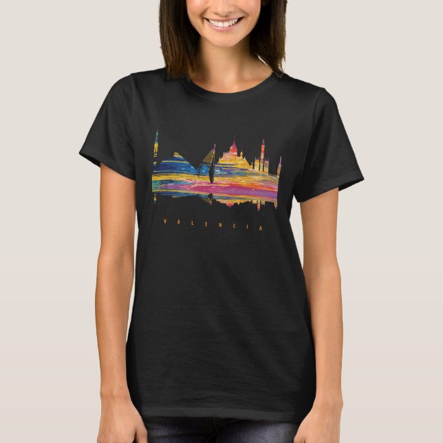 Camiseta Valencia Colorful Silhouette (Frente)