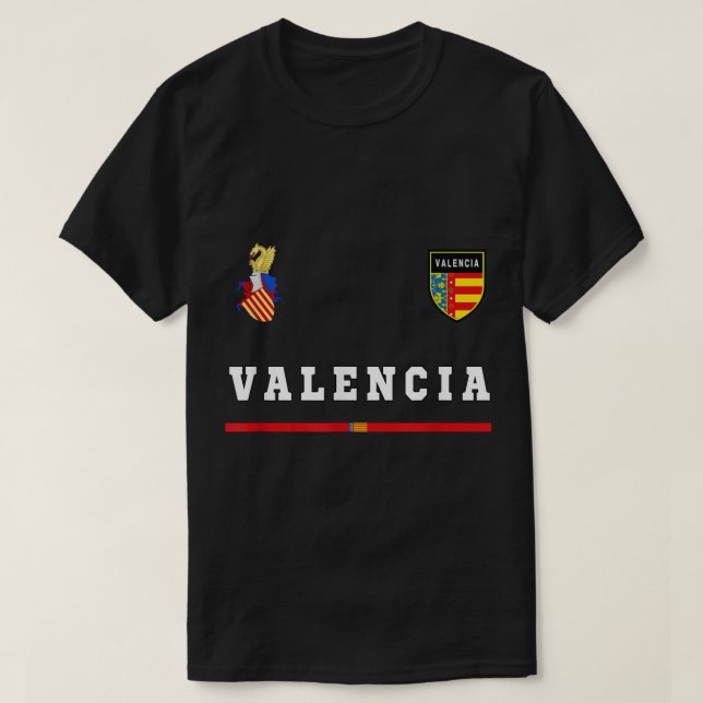 Camiseta Valencia SportSoccer Jersey Tee Flag Futebol Spai (Frente do Design)
