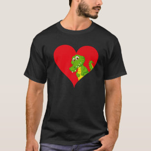 Camiseta Valente de Alligador Funny Lover Heart Shape Allig