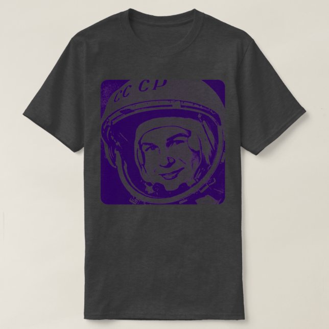 Camiseta Valentina Tereshkova Cosmonaut soviético Tribute D (Frente do Design)