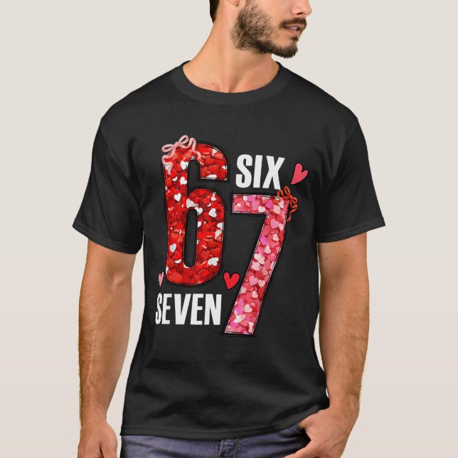 Camiseta Valentine 67 Six Seven Rose Hearts Bow Valentine’s (Frente)