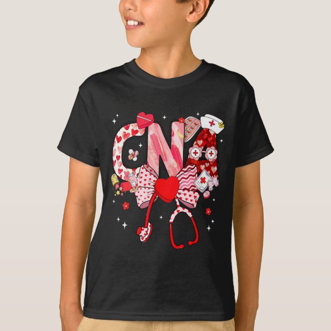 Camiseta Valentine Cna Nurse Coquette Bow Stethoscope Girl  (Frente)