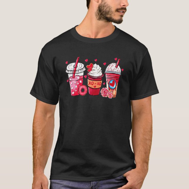 Camiseta Valentine Coffee Heart Iced Coffee Valentine Day W (Frente)