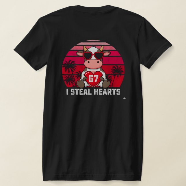 Camiseta Valentine Cow PNG Sublimation Design (Postura das costas)