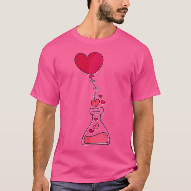 Camiseta Valentine Day Love Heart Red Tee Best Gift Chemist (Frente)