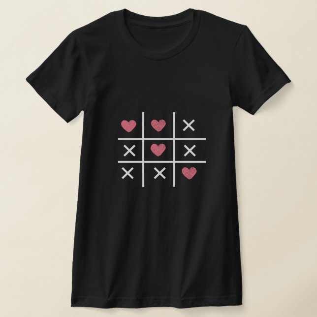 Camiseta Valentine Day tic Tac Toe Hearts (Postura )