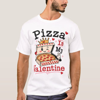 Camiseta Valentine Engraçado Singles Pizza É Meu Namorado S