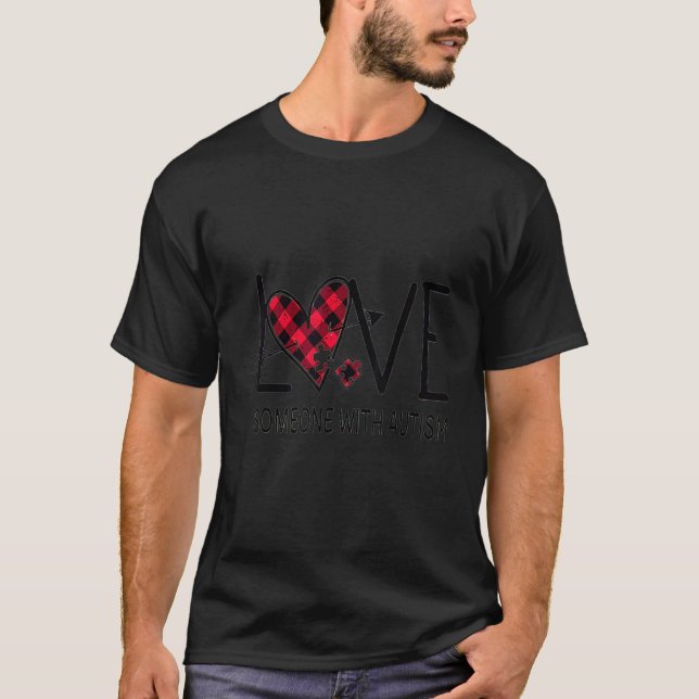 Camiseta Valentine Eu Amo Alguém Com Placa de Conscientizaç (Frente)