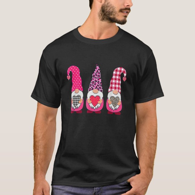 Camiseta Valentine Gnomes Valentine's Day Love Leopard Buff (Frente)