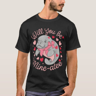Camiseta Valentine Manatee Animalzinho Cute Corações Você S