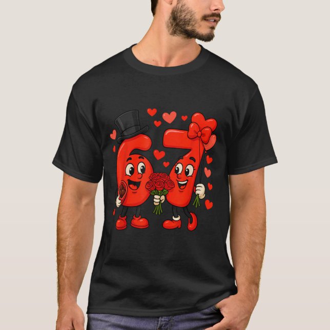 Camiseta Valentine’s Day 67 Meme Filled With Hearts Funny S (Frente)