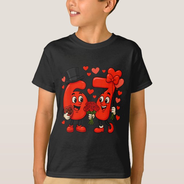 Camiseta Valentine’s Day 67 Meme Filled With Hearts Funny S (Frente)