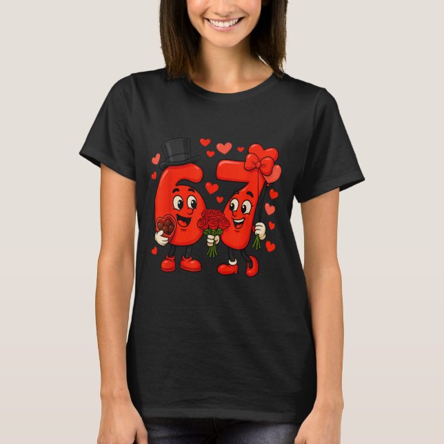 Camiseta Valentine’s Day 67 Meme Filled With Hearts Funny S (Frente)