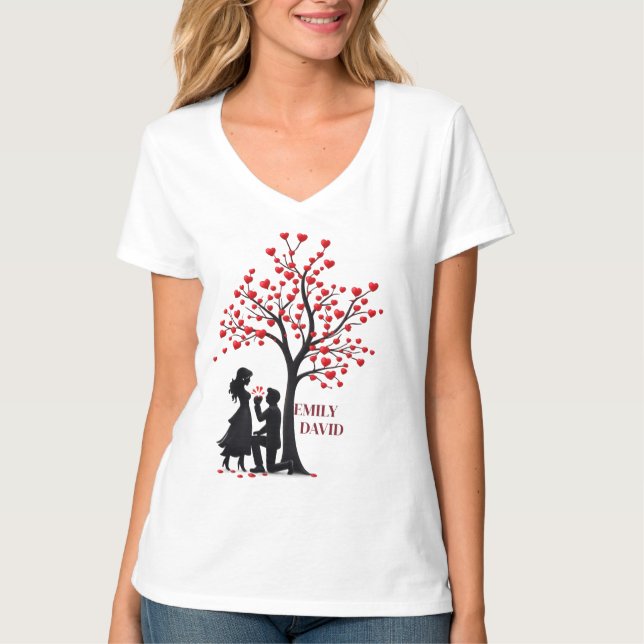 Camiseta Valentine’s Day Couple Gift – Women’s V-Neck T-Shi (Frente)