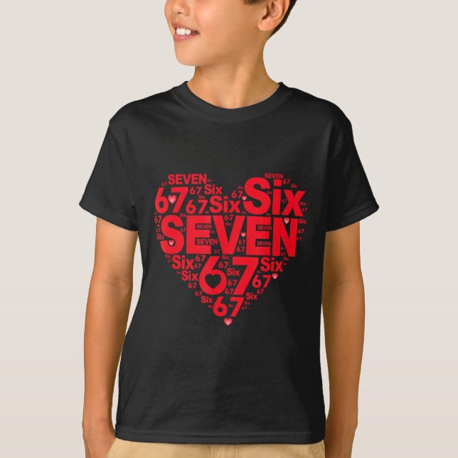 Camiseta Valentine’s Day Funny 67 Meme Six Seven 6 7 Valent (Frente)
