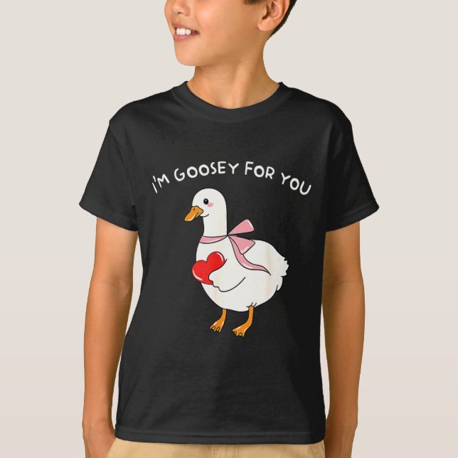 Camiseta Valentine Silly Goose I'm Goosey For You Duck Vale (Frente)
