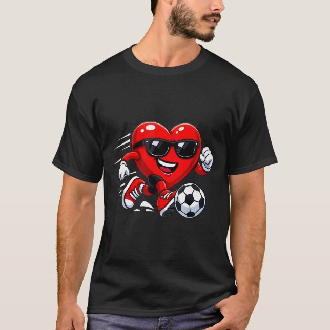 Camiseta Valentine Soccer Heart Drip Srt Love Valentines Da (Frente)