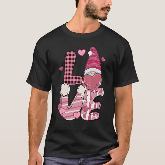 Camiseta Valentine Teacher Squad Gnome Love Sweethearts Hea (Frente)