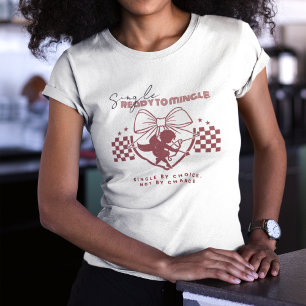 Camiseta Valentine Vintage Cupid Solteiro Pronto para se Di