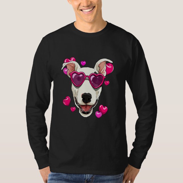 Camiseta Valentines Day Bull Terrier Heart Couples Love Day (Frente)