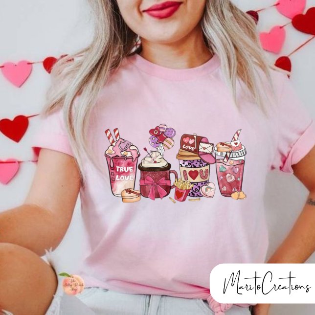 Camiseta Valentine's Day Coffe, Valentine's Day Woman, Love (Criador carregado)