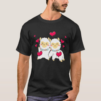 Camiseta Valentines Day Cute Alpaca  Boyfriend Girlfriend