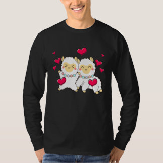 Camiseta Valentines Day Cute Alpaca  Boyfriend Girlfriend