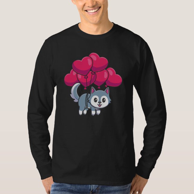 Camiseta Valentines Day Cute Dogs Love Boyfriend Girlfriend (Frente)