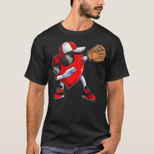 Camiseta Valentines Day Dabbing Heart Kid Boys Baseball Cat