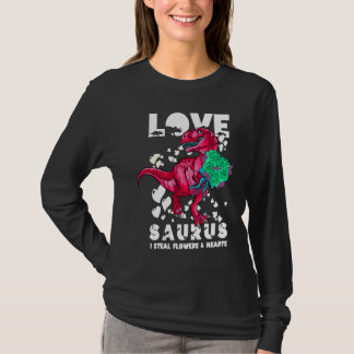 Camiseta Valentines Day Dinosaurs Love saurus Hearts Boys