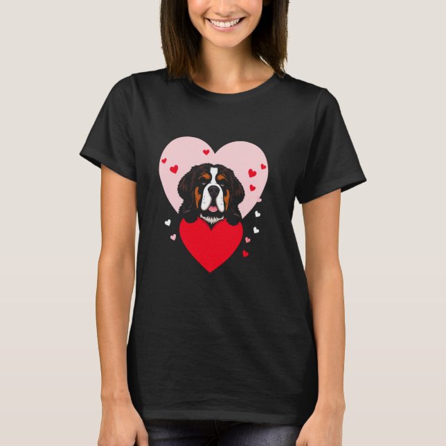 Camiseta Valentine's Day Dog Heart 2 (Frente)