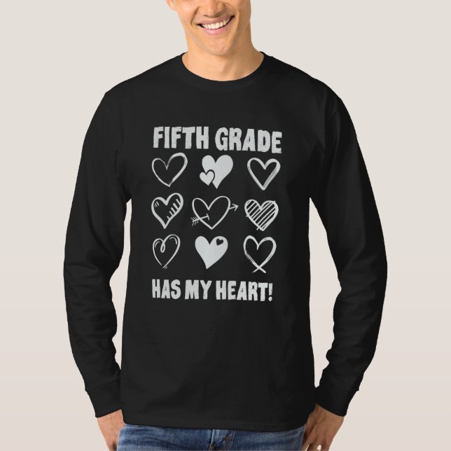 Camiseta Valentine's Day Fifth Grade Has My Heart Appreciat (Frente)