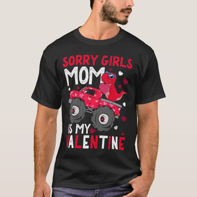 Camiseta Valentines Day for Toddler Boys Son Dinosaur Monst (Frente)