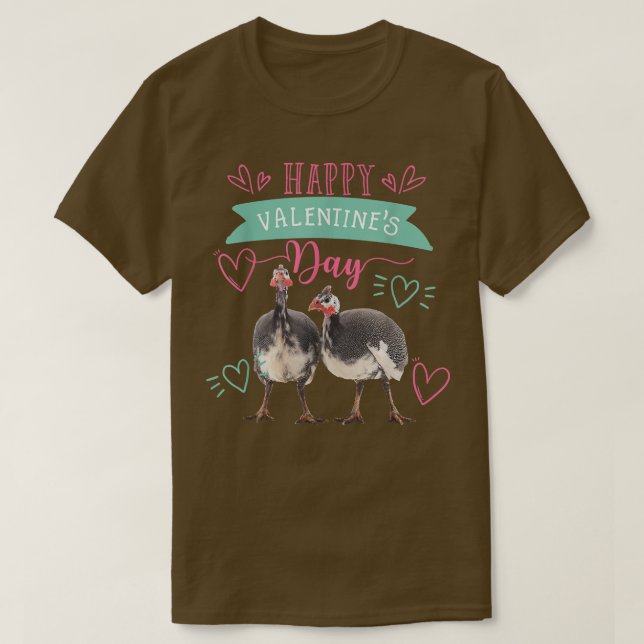 Camiseta Valentine's Day Guinea Hen Gift for Women T-Shirt (Frente do Design)