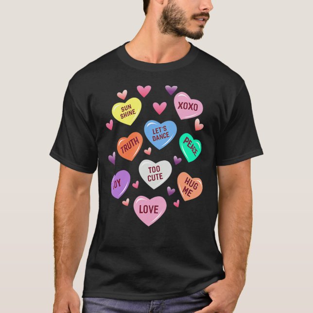 Camiseta Valentine's Day Heart Candy Design for Men Woman & (Frente)