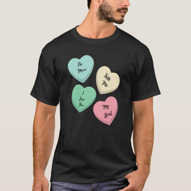 Camiseta Valentine's Day Heart Sayings (Frente)
