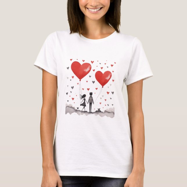 Camiseta Valentines Day Hearts (Frente)