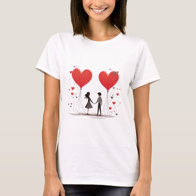 Camiseta Valentines Day Hearts (Frente)