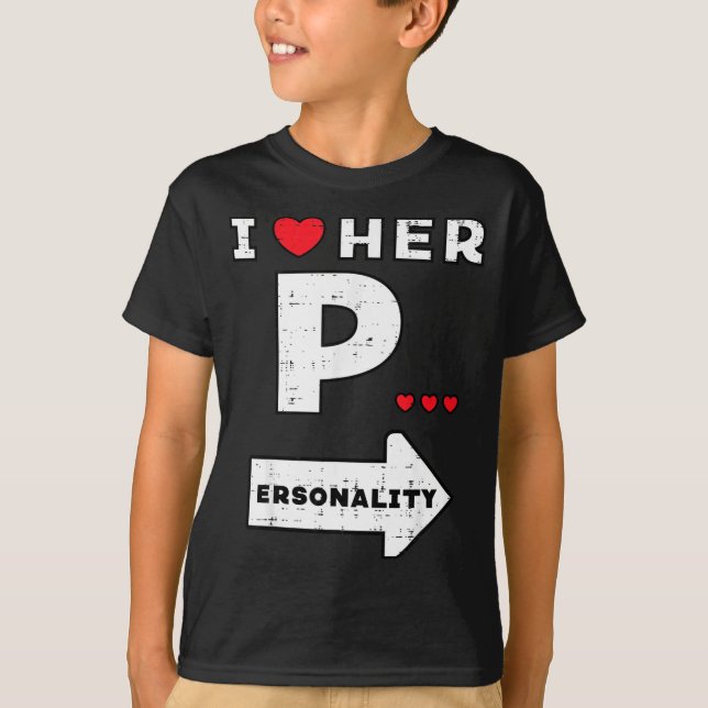 Camiseta Valentines Day I Love Her Ity Matching Couple Men  (Frente)