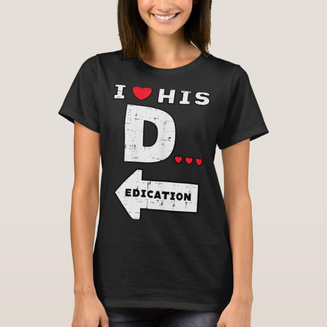 Camiseta Valentines Day I Love His Dedication Matching Coup (Frente)