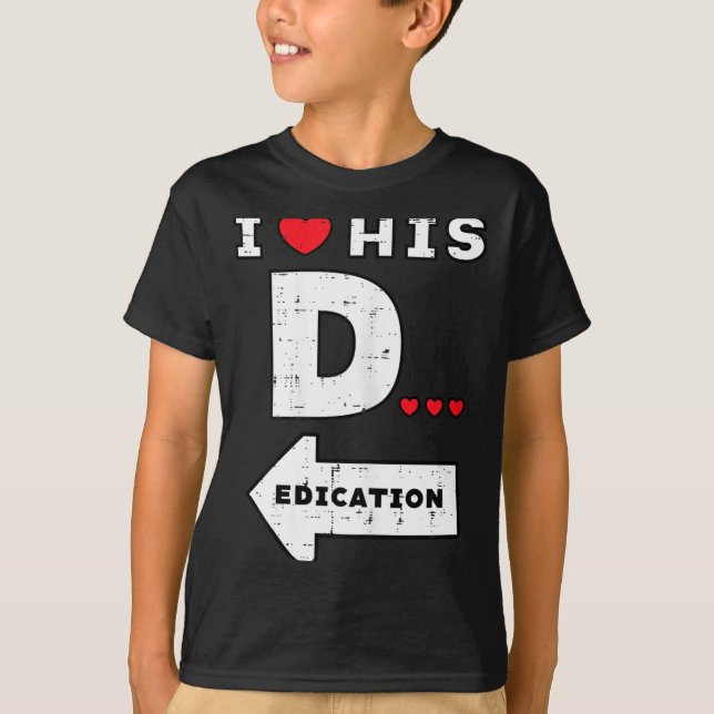 Camiseta Valentines Day I Love His Dedication Matching Coup (Frente)