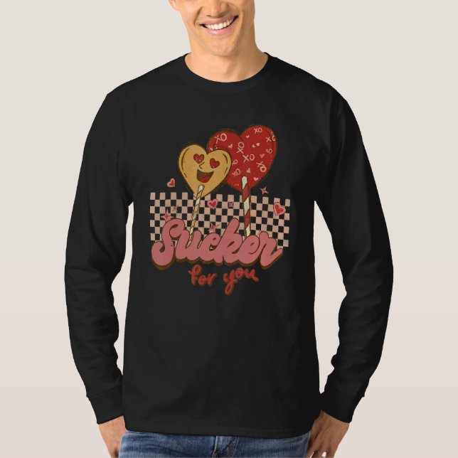 Camiseta Valentine's Day Im a Sucker For You Heart Lollipop (Frente)