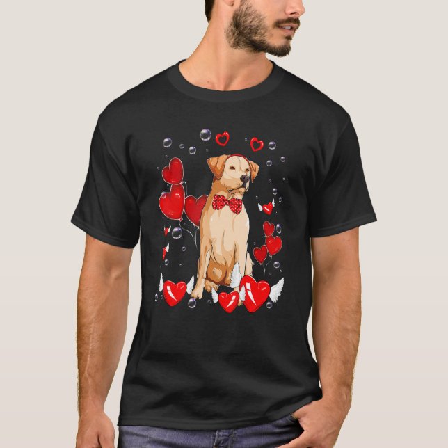 Camiseta Valentines Day Labrador retriever dog Heart Dog (Frente)