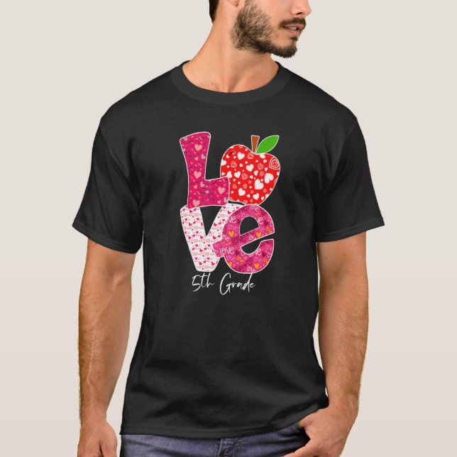 Camiseta Valentines Day Love 5th Grade Squad Teacher Kids O (Frente)